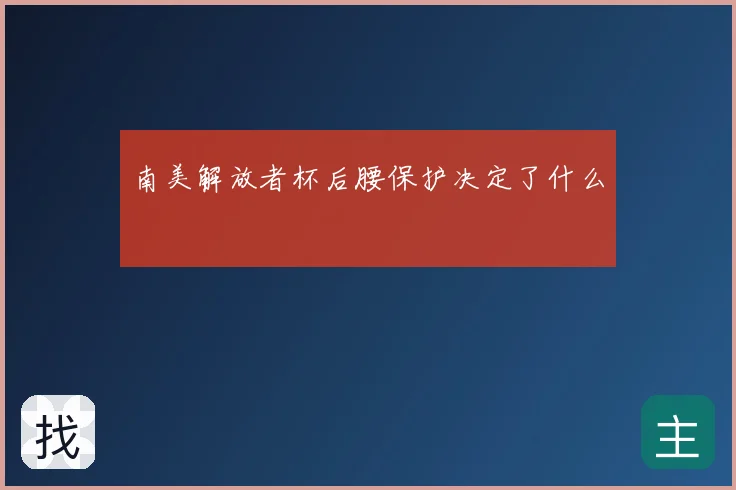 南美解放者杯后腰保护决定了什么